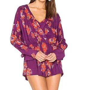Free People Purple Floral Mini Dress